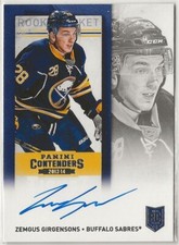 2013-14 Panini Contenders Autograph Rookie #250 Zemgus Girgenson Buffalo Sabres