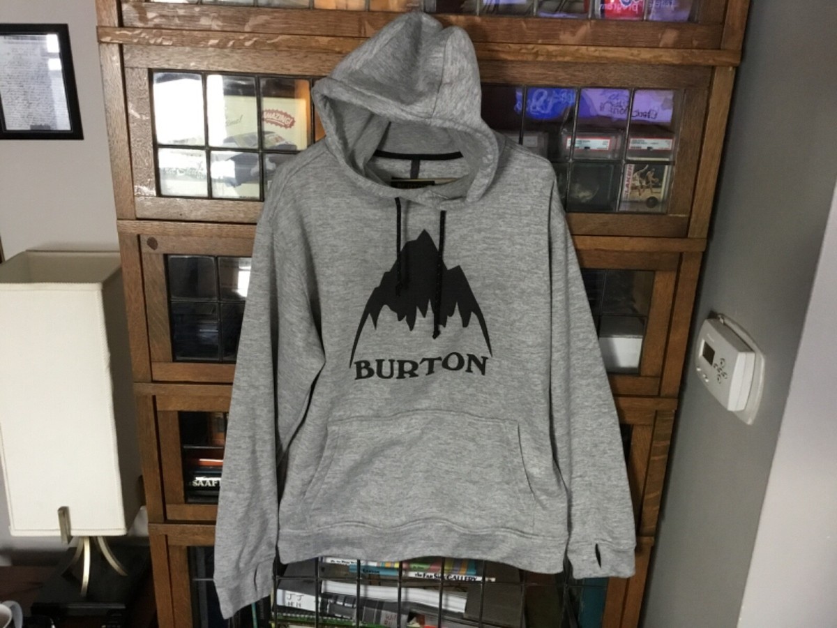 BURTON Durable Goods Gray Snowboarding Mountain Hoodie Sweatshirt