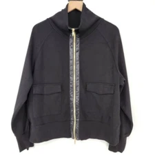 Super Soft Women's Full Zip Jacket Top Sz L Black Gold Mock Neck Model Off Duty