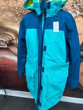 Lands End Womens Green & Blue Water Proof Coat Brand New With Tags Medium 12-14
