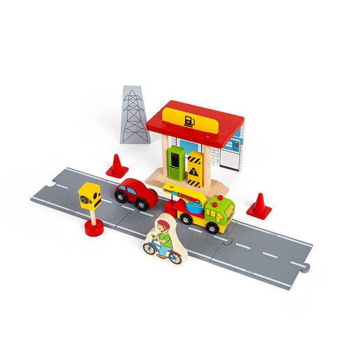 Paquete de accesorios de carretera de madera Bigjigs Rail, juegos de tren para niños - 54 piezas - Imagen 11 de 12