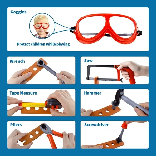 Kids Tool Set Toys for 3 4 5 Year Old Boys Gifts 36PCS Pretend Play Toddler ... - Picture 5 of 7