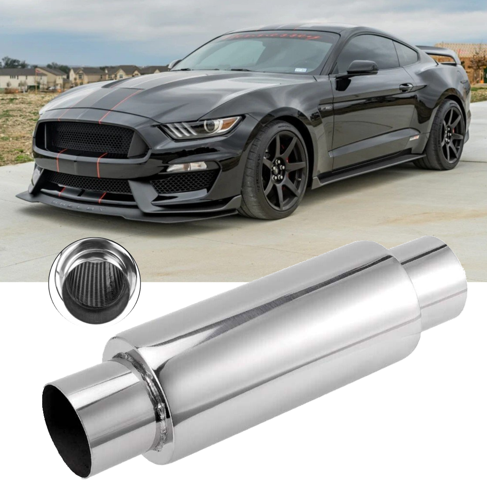 3" In/Out 16" L Exhaust Muffler Resonators Stainless Steel For Ford