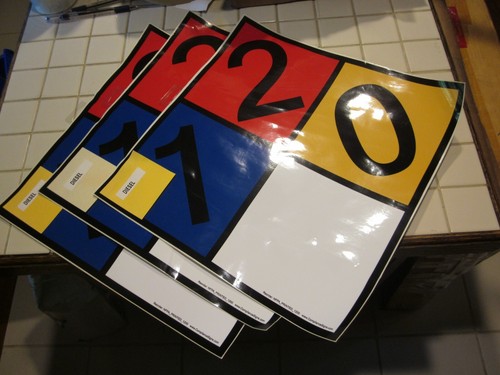 3 x NFPA 704 Diesel Diamond Sticker Sign with 1-2-0-0 Hazard Ratings 15" x 15"