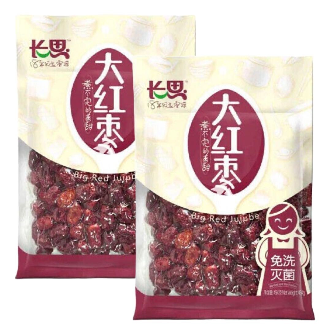 Choillse Chinese Big Red Jujube Dates 454g 長思大紅棗 (Pack of 2)