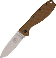 ESEE Zancudo Framelock Knife BRKR1CB 4" closed. 3" stonewash finish AUS-8A sta