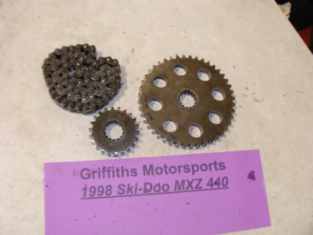 1998 97-99 SKIDOO MXZ 440 drive chain gear sprocket set 22 44T