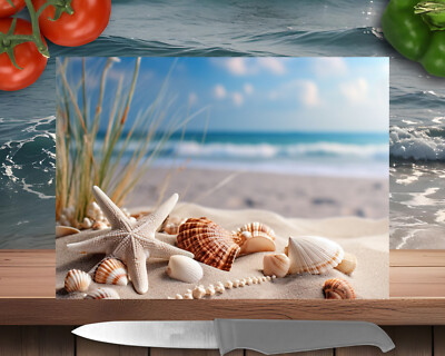 Beach themed 11 x 8 Tempered Glass Cutting Board~FREE shipping~ CHOICE~Gift