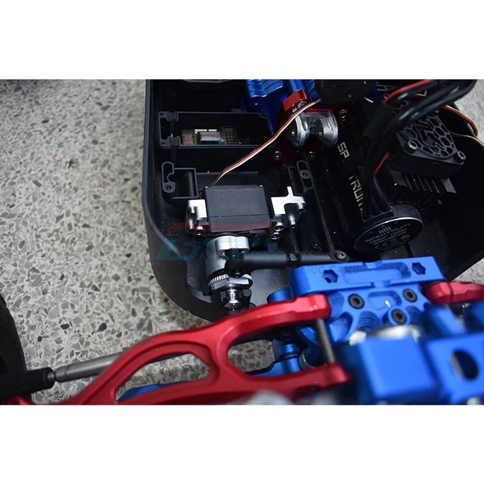 GPM Alum Servo Mount + 25T Servo Horn w/Built-In Spring Black 1/5 Kraton/Outcast - Image 4 of 4