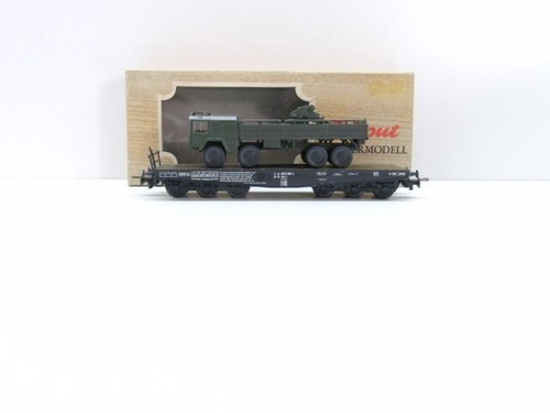 Liliput H0 212 02 Schwerlastwagen mit Militär LKW, DB, DC, NEU in OVP #57091 | Zustand: Gebraucht