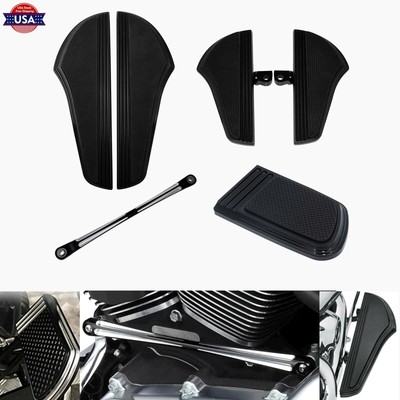 Black Defiance Rider Footboards Passenger Peg Brake Pedal Linkage Fit For Harley