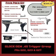 Glock 22 23 27 31 32 33 GEN-3 OEM Serrated Trigger Bar Housing Ejector Kit Set