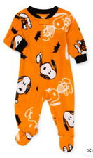 NWT boy girl 4T Halloween Snoopy footed zipper pajama blanket sleeper pj peanuts