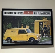 BMC AA Austin Mini Van & Pick-Up Dependable In Service Garage Wall Art Poster