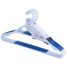 Mainstays Non-Slip Clothing Hangers, 5 Pack, Swivel Neck, White Blue