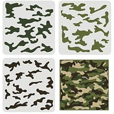 FINGERINSPIRE 3 pcs Camo Stencil Kit 11.8x11.8inch Camo Stencils for Spray Pa...