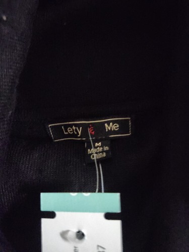 Lety & Me Admon Langarm Wasserfallausschnitt Pullover schwarz Damen Medium - Bild 4 von 5