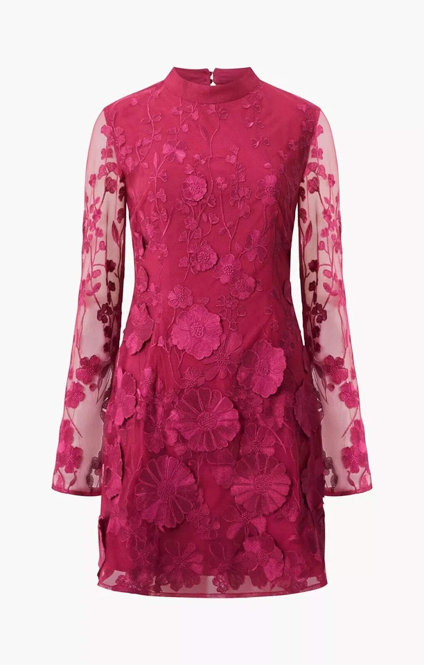 Mini cuello alto floral rosa French Connection para mujer cierre de cremallera PVP 175 £ Foto 4 de 4