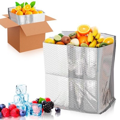 ABC PACK & SUPPLY 10 Pack Silver Foil Insulated Box Liners 12 x 12 x 12 inche...