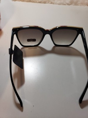 House of Harlow 1960 Black & Gold Square Cat Eye Sunglasses  display picture 1