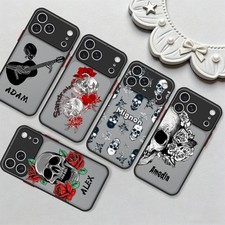 For Samsung Galaxy S26 Ultra S25 iPhone 17 Pro Customized Matte Case Skull Cover