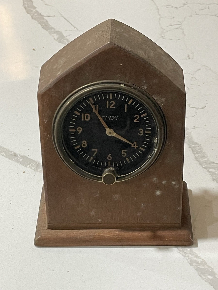 RARE - Vintage Waltham 8 Day WWII Sherman Tank Clock WW2 needs