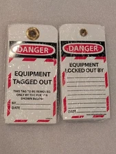 2 New 10-packs DANGER "Equipment Tagged Out / Equipment Locked Out By" 6x3 tags.