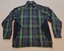 Zero Restriction Tour Series Half Zip Golf Windbreaker Pullover Large Navy/Green