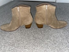 RUSSELL & BROMLEY Beige Suede Ankle Boots, Size UK 6 / EU 39 Excellent Condition