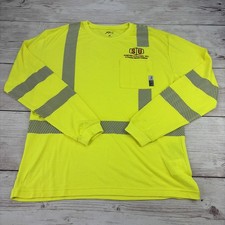 AXE FR Men's M Hi-Viz Cat 2 Flame Resistant Reflective LS Work Shirt Yellow Logo
