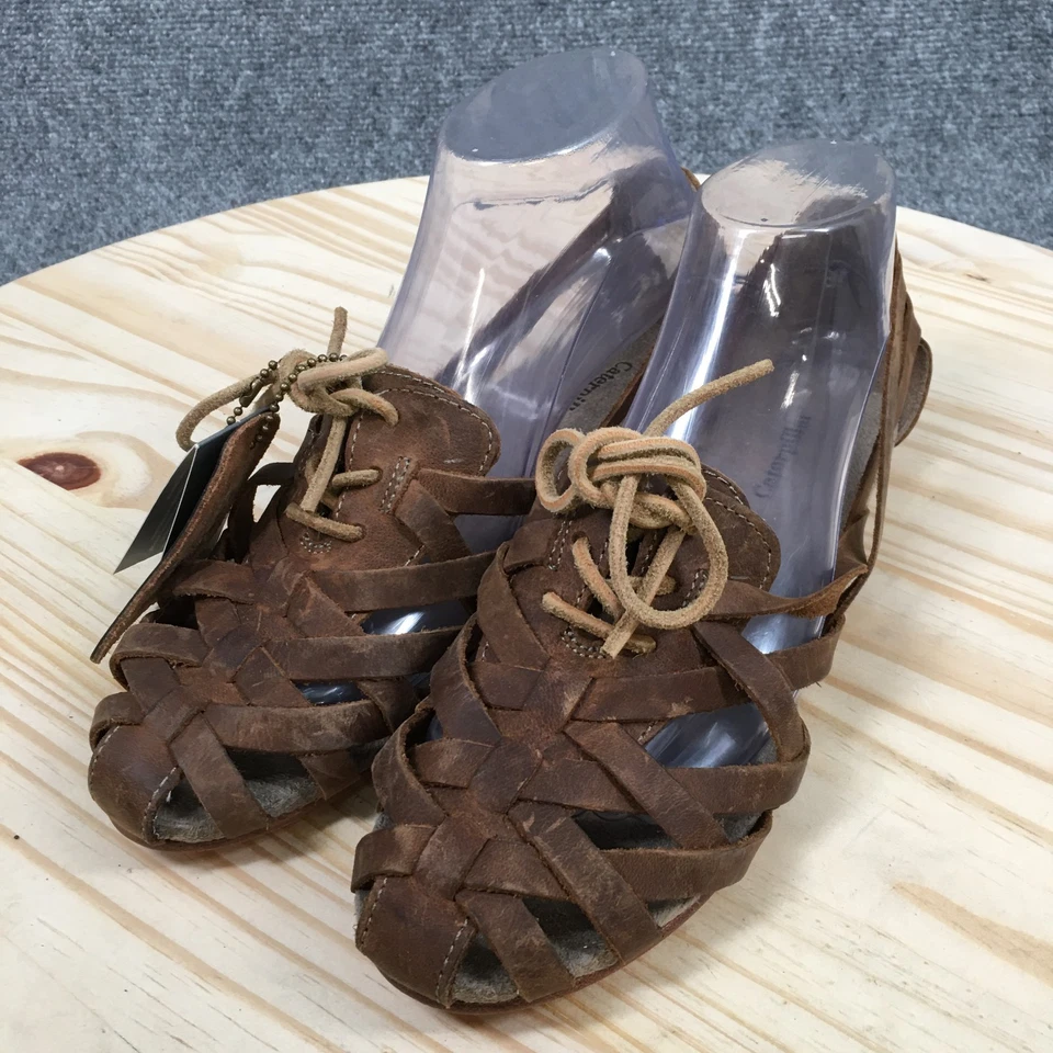 Sandalias Caterpillar para mujer 8,5 marrón Helmi Huaraches sin cordones de cuero informales NUEVAS Foto 3 de 4