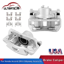 Set 2 Front Brake Calipers w/ Bracket For Honda Accord CR-V Odyssey Acura CL