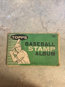 Topps 1961 Baseball Stamp Album With 102 Stamps