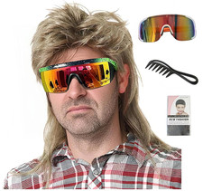 Mullet Wig for Men Joe Dirt Emo Wig 80S Costumes Fancy Party Accessory Cosplay
