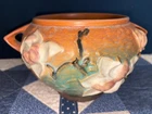 Roseville Art Pottery Brown Magnolia Jardiniere Pot # 665-5 In Excellent Cond