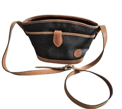 Vintage Pierre Balmain Coated Canvas Paisley Crossbody Bucket Bag Authentic 