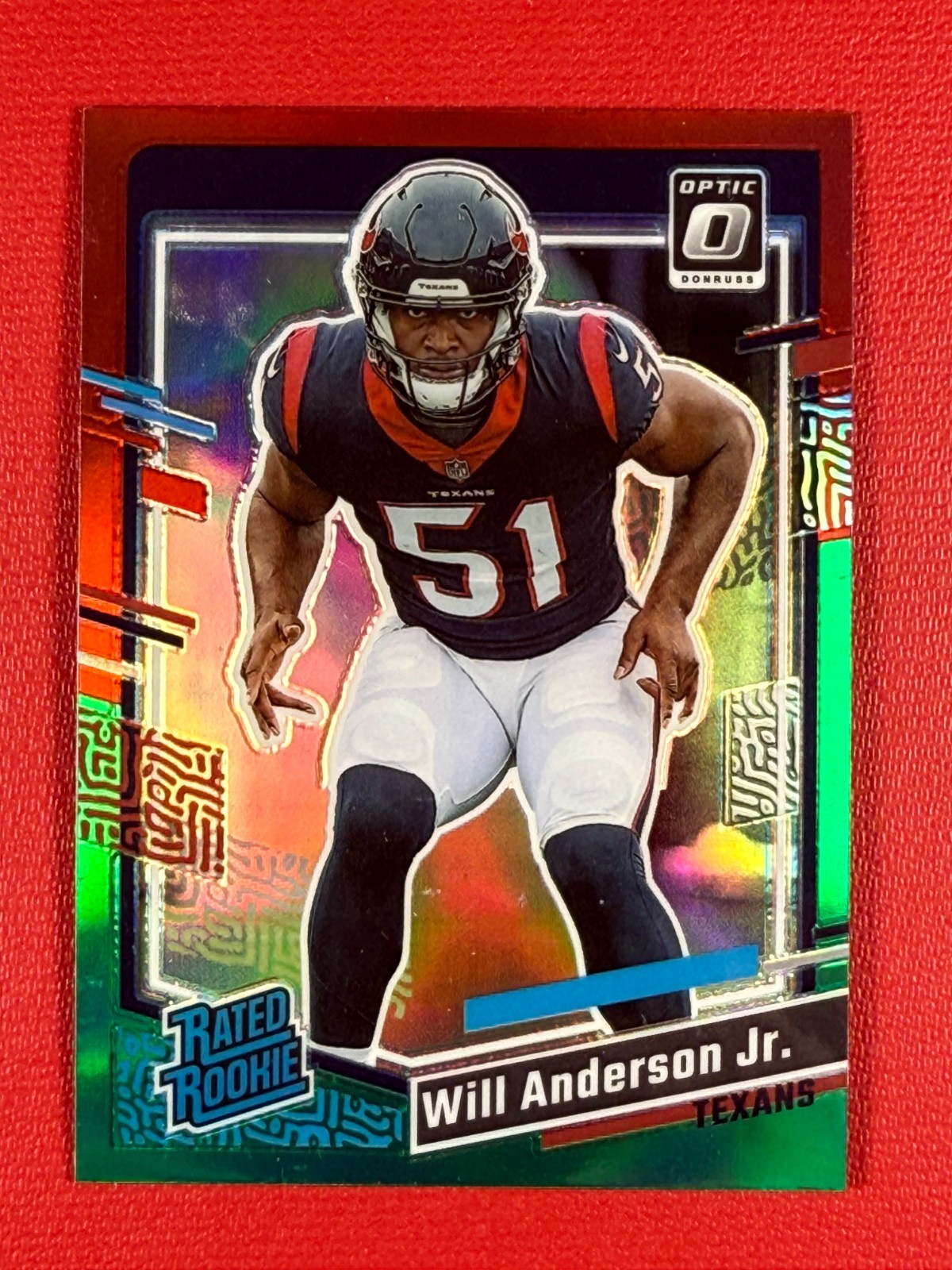 2023 Donruss Rated Rookie Will Anderson Jr. #342 Optic Preview Red & Green Prizm