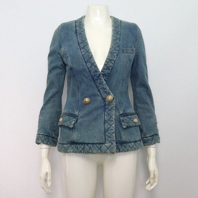 Balmain Damen Denim-Jacke aus 100 Baumwolle in Blau 156283681