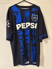 PEPSI MENS BLACK/BLUE 2024 FOOTBALL SHIRT MEDIUM BNIB IDEAL CHRISTMAS GIFT 