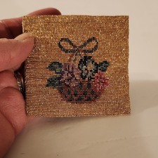 Gold Mesh Floral Art Deco Coin Purse Evening 1920s Original