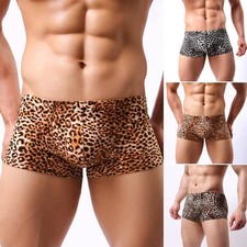 Uomo Boxer Leopardato Boxer Slip Intimo U Convesso Mutandine Convenienza