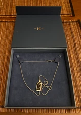 WILKES & FORGE  MEN'S SILVER TONED DOG TAG TEXTURED LEATHER PENDANT ON 24" CHAIN