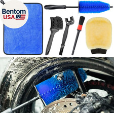 Motorcycle Cleaning Kit 6 Pack with Easy Reach Brush,Tire Brush,Wool Wash Mitt,C