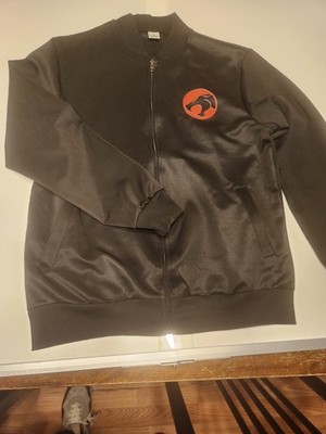 ThunderCats Black Bomber Jacket Men's Size M Zip Logo Mid-Length Casual