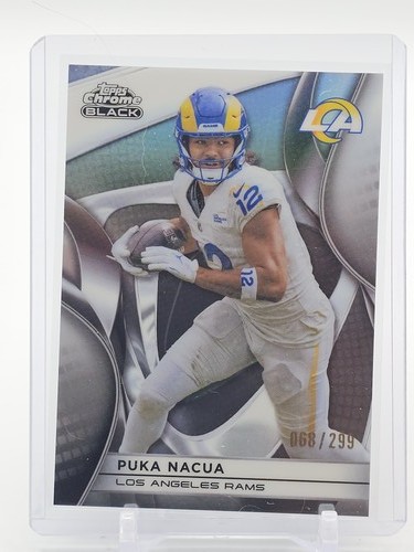 PUKA NACUA 2025 TOPPS CHROME BLACK REFRACTOR /299 #60 FOOTBALL RAMS Q0208