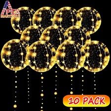 10PCS LED Light Up Bobo Balloons 20 Inch Birthday Wedding Graduation Decoration