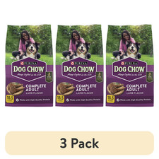  3 pack Purina Dog Chow Complete Dry Dog Food for Adult Dogs High Protein, Lamb