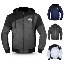 Mens Motorcycle Hoodie Jacket Made with Kevlar� Lined Fleece Motorbike Riding UK