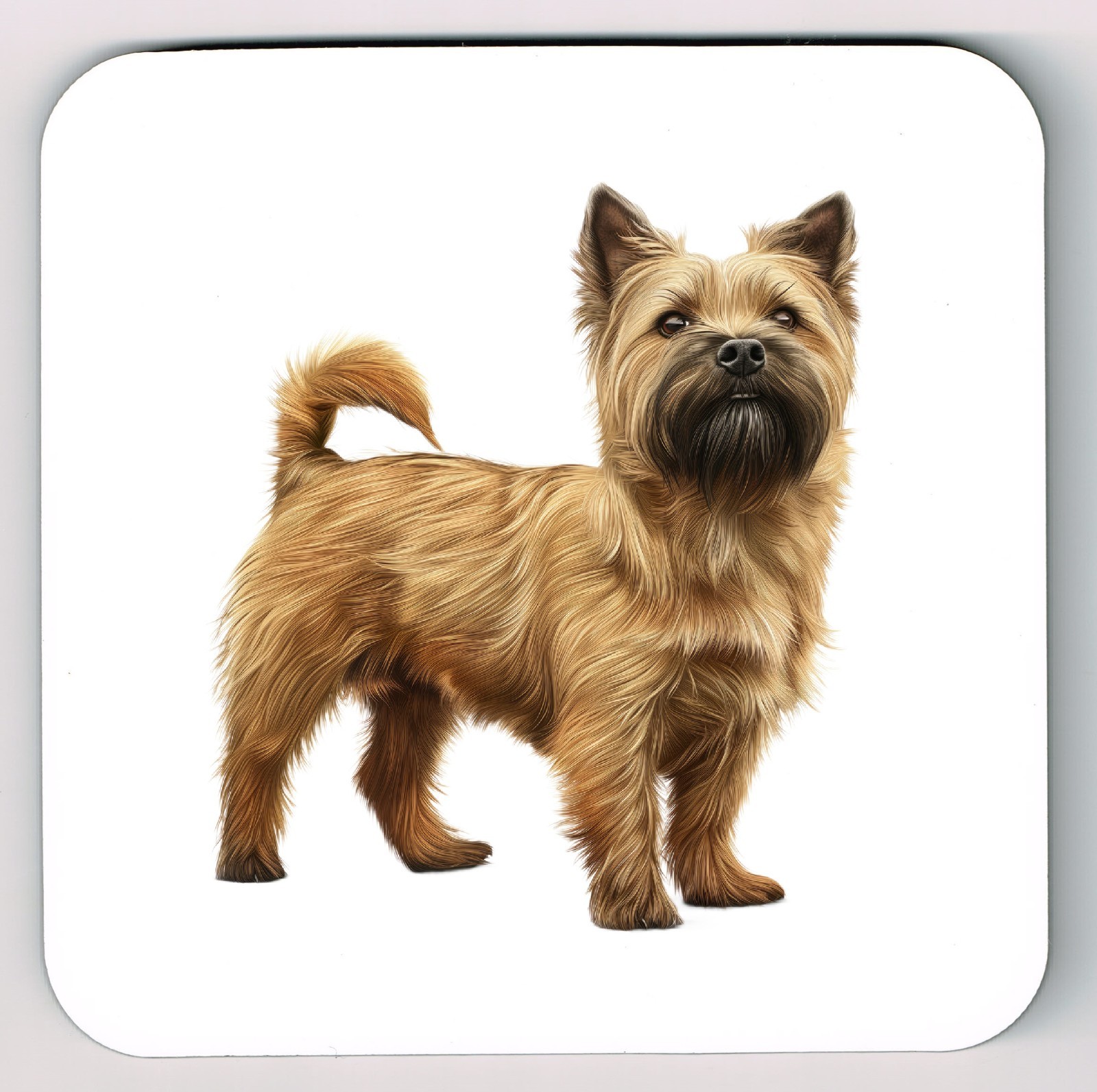 Cairn Terrier Dog Watercolour Image Coaster, Cairn Terrier Dog Coaster