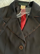 harv benard Women's Brown Notch Lapel Single-Breasted Two-Button Blazer Size 10